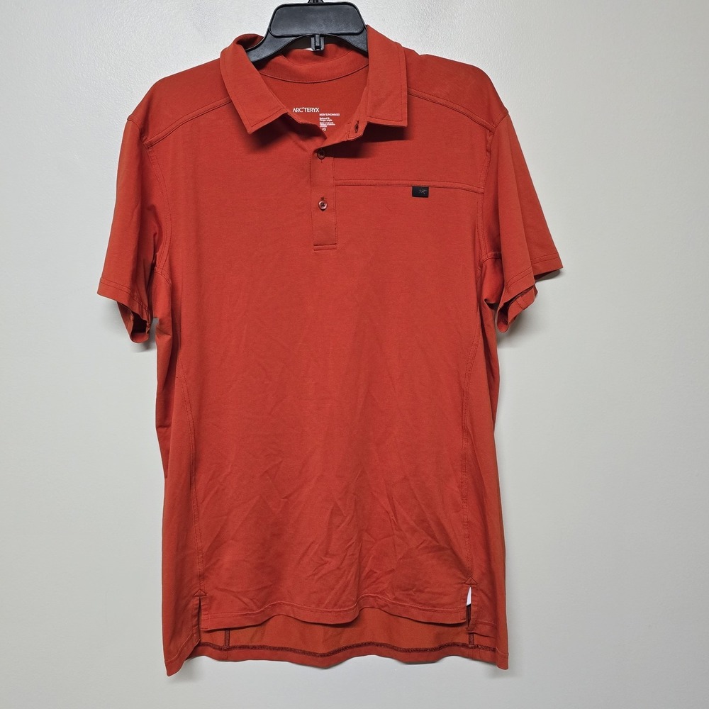 Arc'Teryx Mens Brick Orange Captive Short Sleeve Polo Size Large Gorpcore